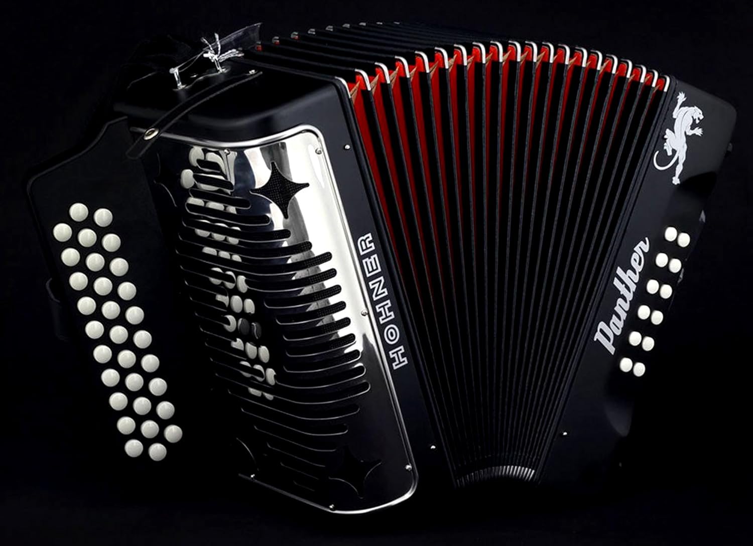 Hohner 3100FB Panther Diatonic Button Accordion in F key accordion Bundle with Accordion Gig Bag