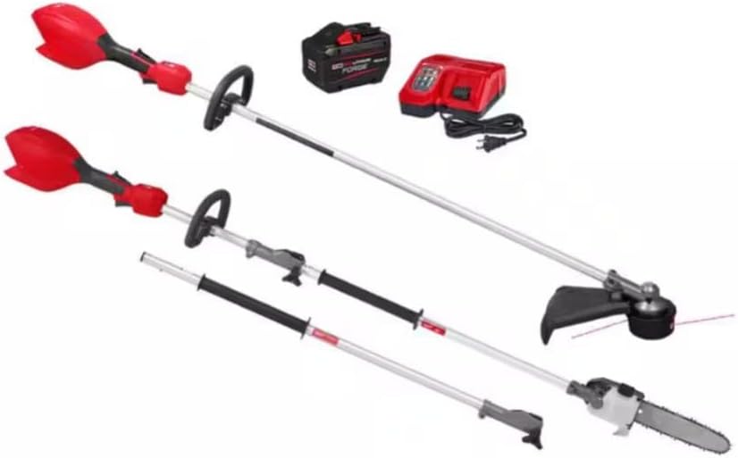 Compatible with Milwaukee 3046-21HD-3016-20PS M18 FUEL 18V 16 in. Brushless Cordless Straight Shaft String Trimmer w/Pole Saw, 12.0 Ah FORGE Battery, Charger