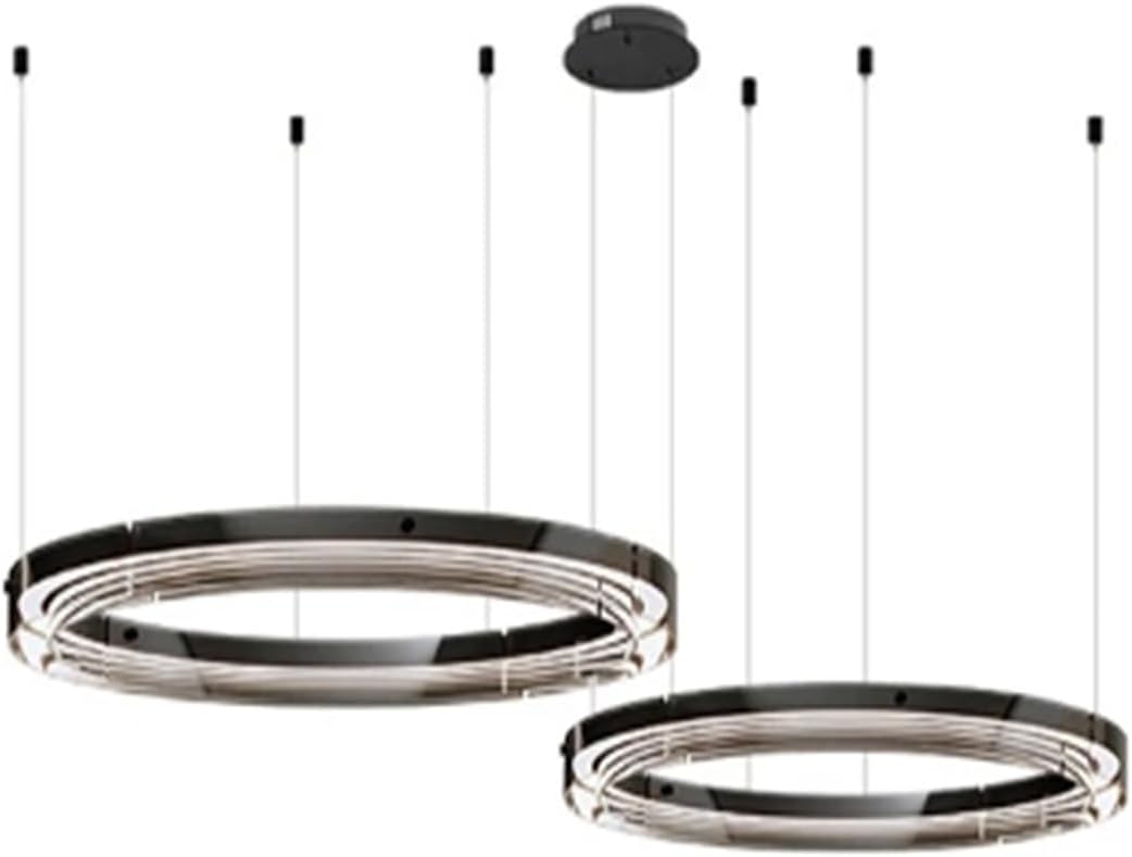 Modern Glass Circle Led Chandeliers Lighting Living Dining Room Pendant Lights Home Decor Bedroom Kitchen Dimmable Hanging Lamp,Dining Light Fixtures