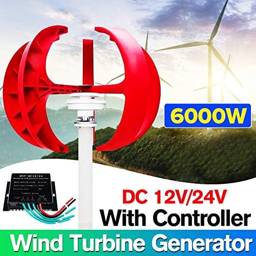 6000W 4 Blade Vertical Axi Wind Turbin Generator with Controller Lantern 12V 24V Motor Kit Electromagnetic for Home Streetlight