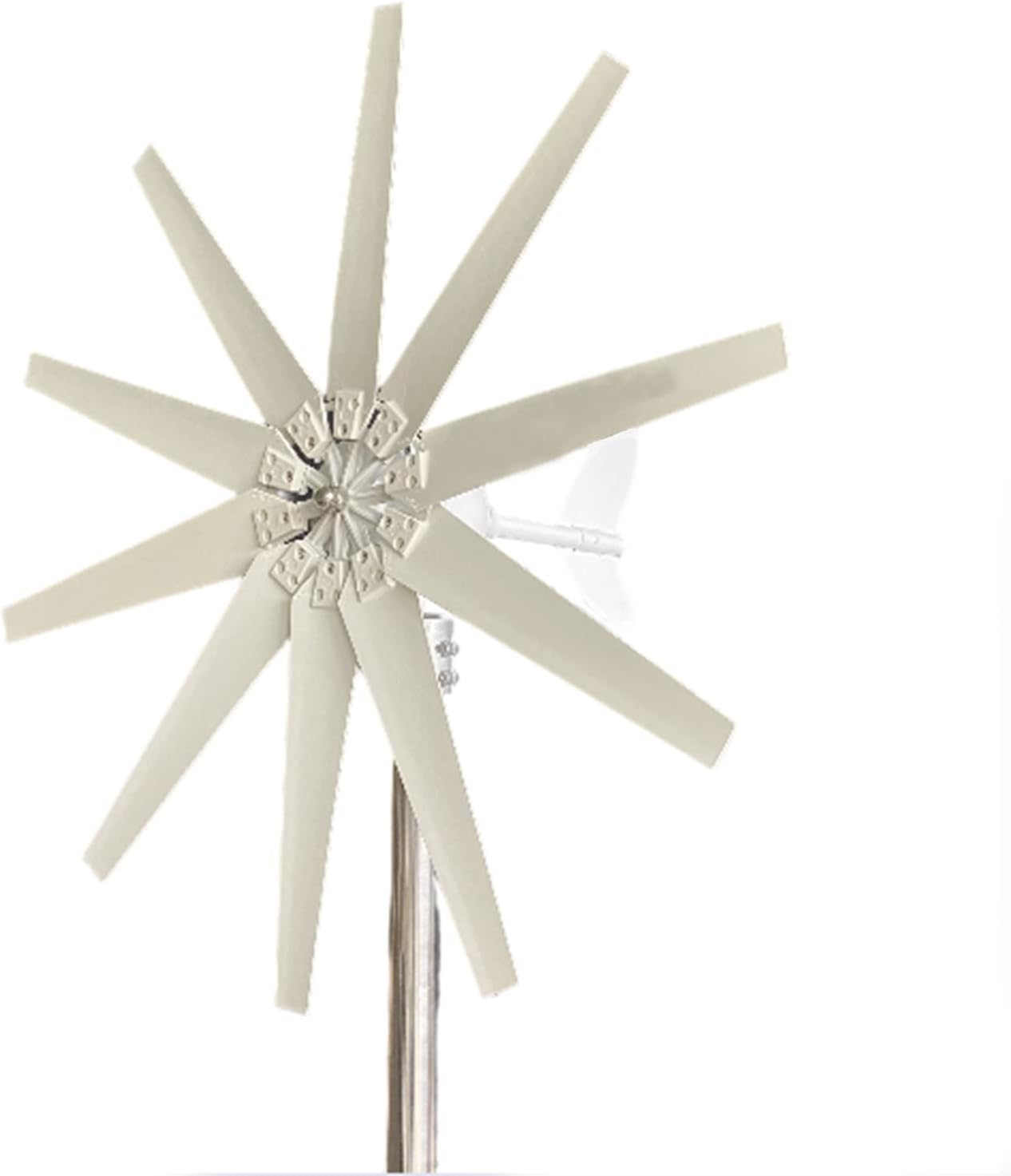 1500W 12V/24V/48V Wind Turbine Wind Generator 10 Blade +Wind Controller Permanent Magnet Generator Turbine Generator Kit for Boats,Cabins Or Home(White)