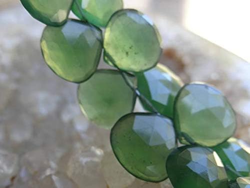 gorgeous russian green serpentine | faceted heart briolettes | 11-13mm top drilled beads | matched pairs or set of three beads - see menu