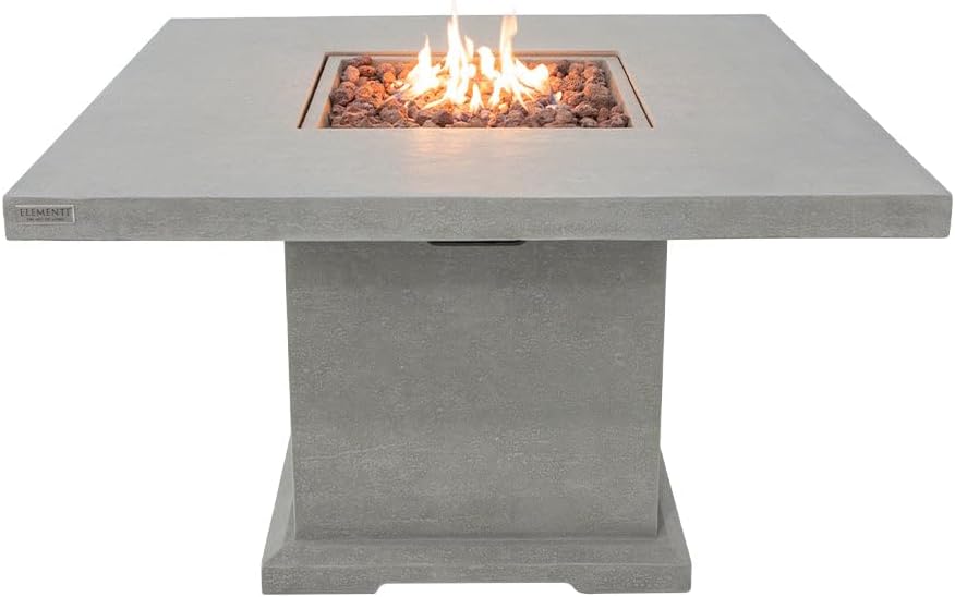 Elementi Modern Square Concrete Fire Pit, 48