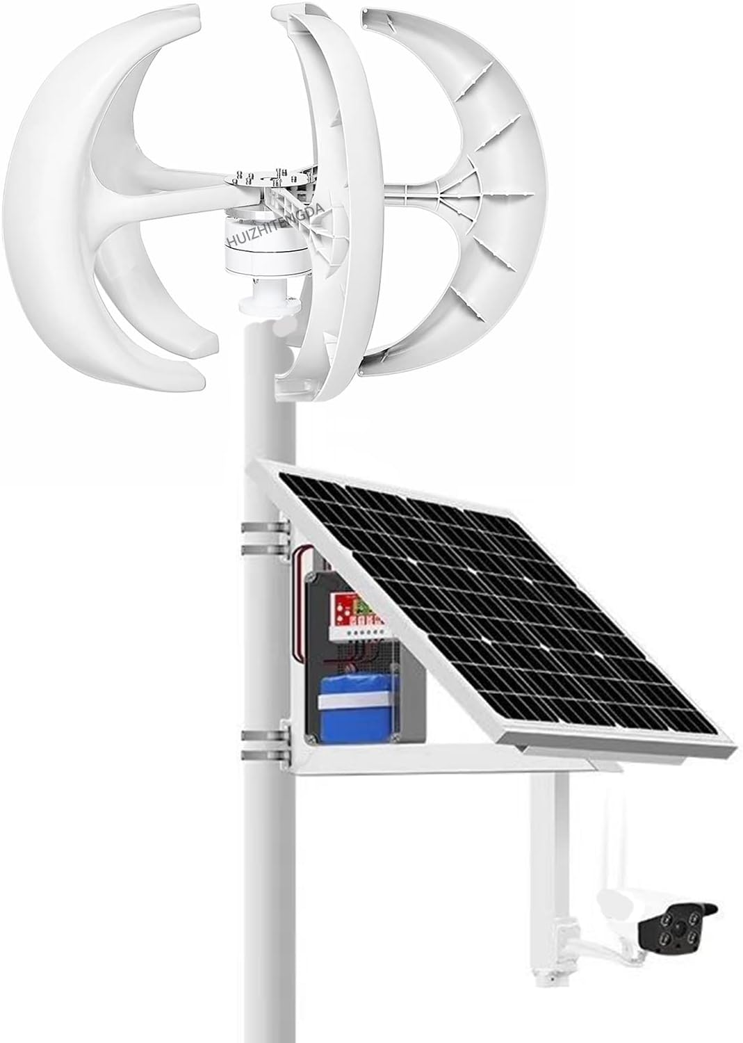5000W Vertical Axis Wind Turbines Generator,Efficient Vertical Lantern 5 Blades Motor Kit 12V/24V/48V Windmill Energy Charge Turbines(White)