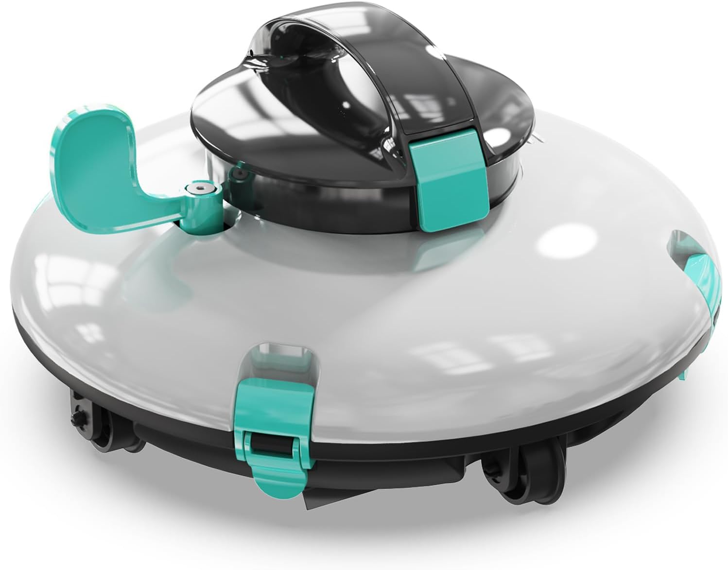 Cordless Robotic Pool Cleaner, Automatic Above Ground Pool Vacuum with 70 Mins Runtime, 15KPa Powerful Suction, Self-Parking, Lightweight, Ideal for Above-Ground Flat Pools up to 38 Feet, Green