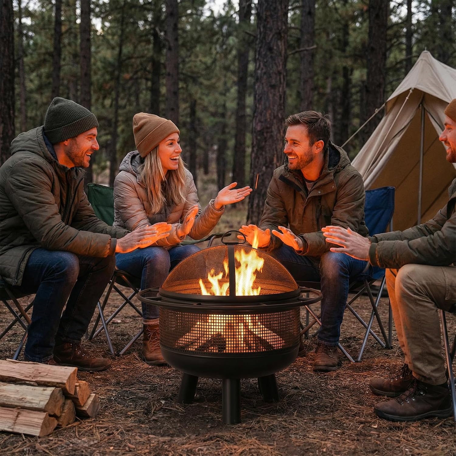 Happygrill Fire Pit Outdoor, 24