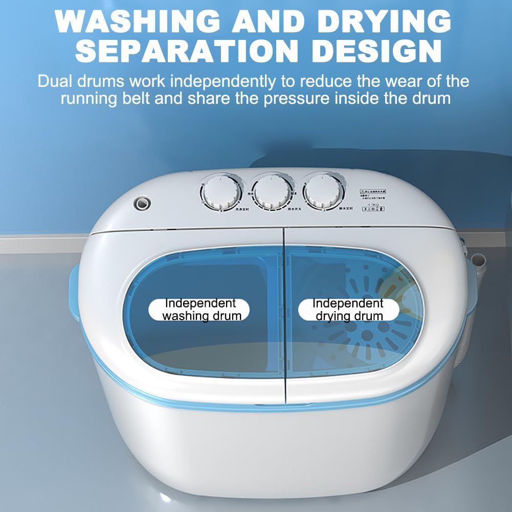 Household Double-Drum Semi-Automatic Shoe Washing Machine, Mini Underwear And Socks Washing Machine, Portable Washing Machine, Spin Dryer, Timing Function And Drainage Pump