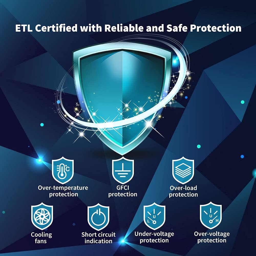 Renogy 3000W Pure Sine Wave Inverter 12V DC to 120V AC Converter & 500A Battery Monitor, High and Low Voltage Programmable Alarm, Voltage Range 10V-120V and up to 500A