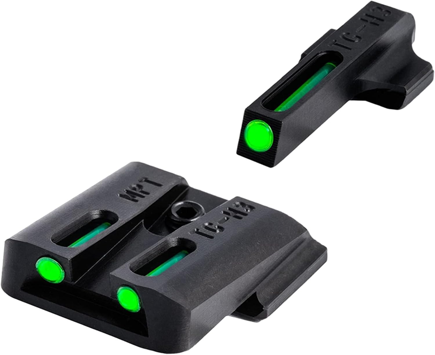 TRUGLO TFO Tritium & Fiber-Optic Handgun Sight Durable Snag-Resistant Glowing Front & Rear Night Sight, Compatible with Smith & Wesson M&P Series