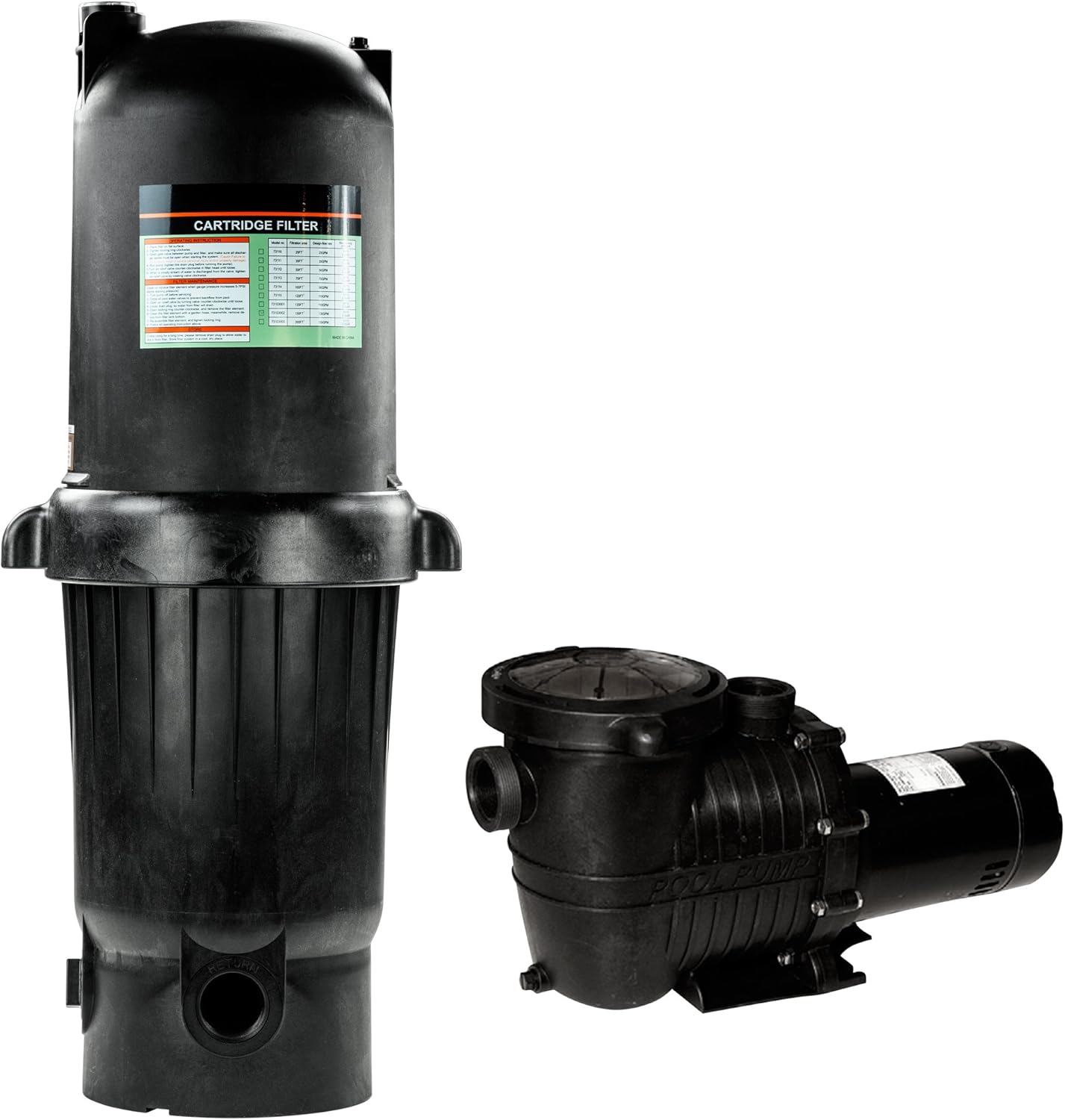 Rx Clear 1 HP Radiant PRC150 | Filtration System for Inground Swimming Pools Up to 35,000 Gallons | 1 Horsepower Extreme Force Pool Pump | 115 Volt | 1 1/2