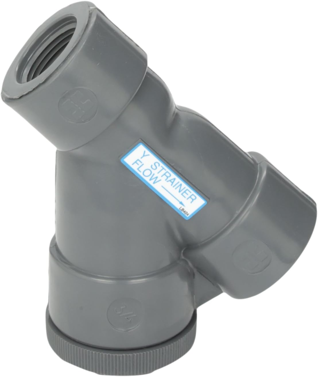 Hayward YS10075T 3/4-Inch Threaded PVC Y-Strainer with FPM O-ring Seals