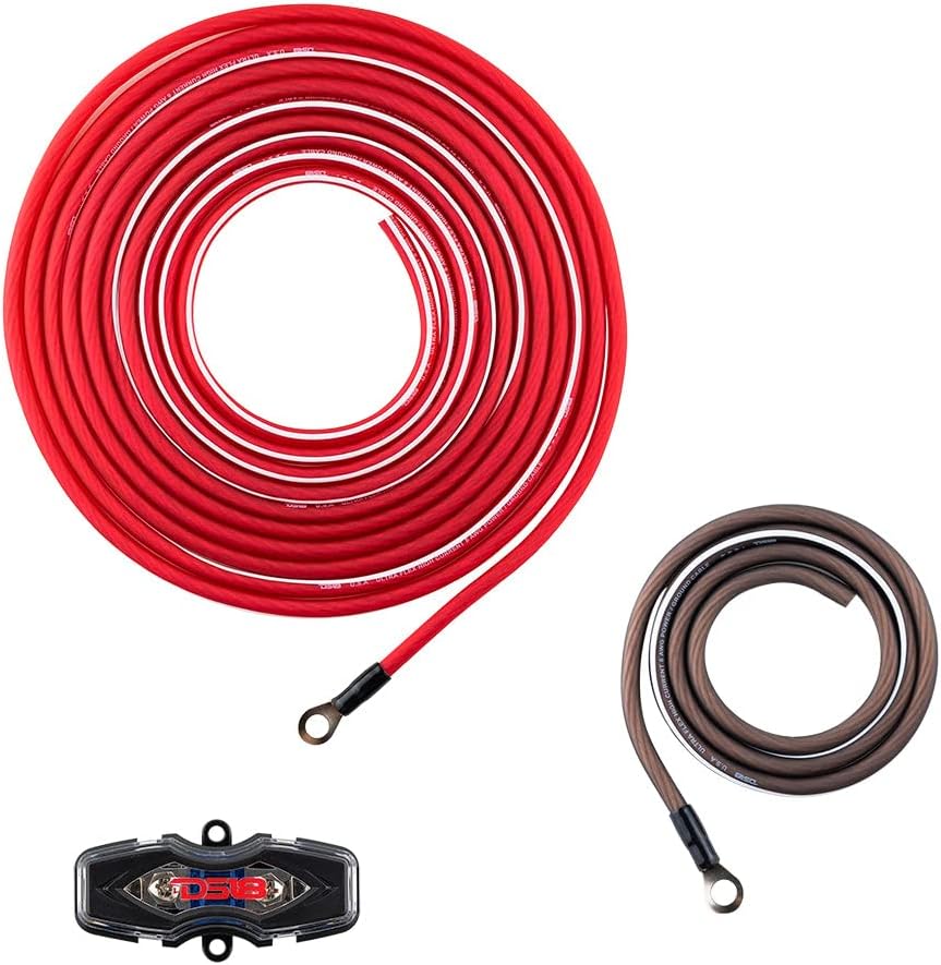 DS18 OFCKIT8 Ultra Flex Advance 8 Gauge Complete Amplifier Installation Wiring Kit 8GA with Fuse Holder and 80 Amp Fuse - Up to 960 Watts, OFC 100% Cooper