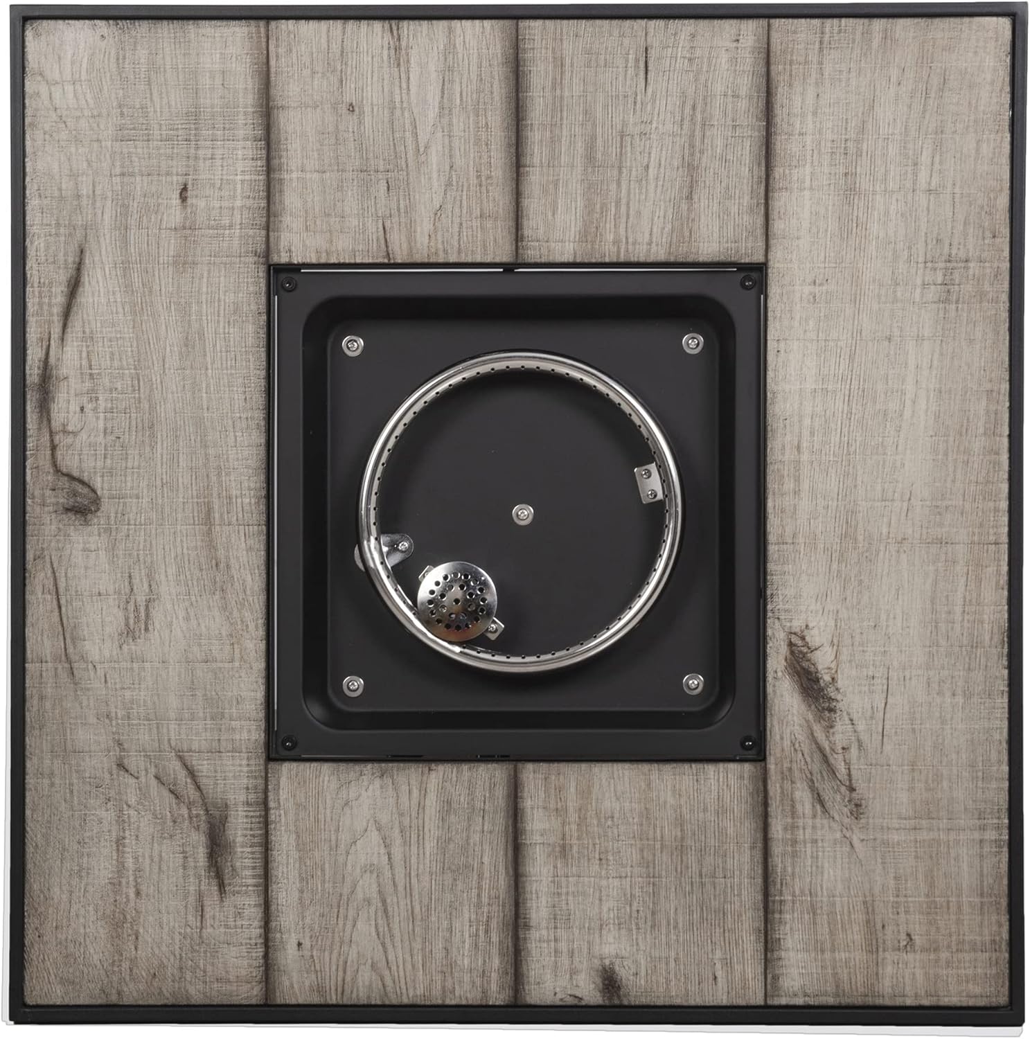 Outdoor 28 in. Square Black 40,000 BTU Steel Propane Gas Fire Pit Table with Steel lid, Weather Cover for Patio, Garden, Backyard