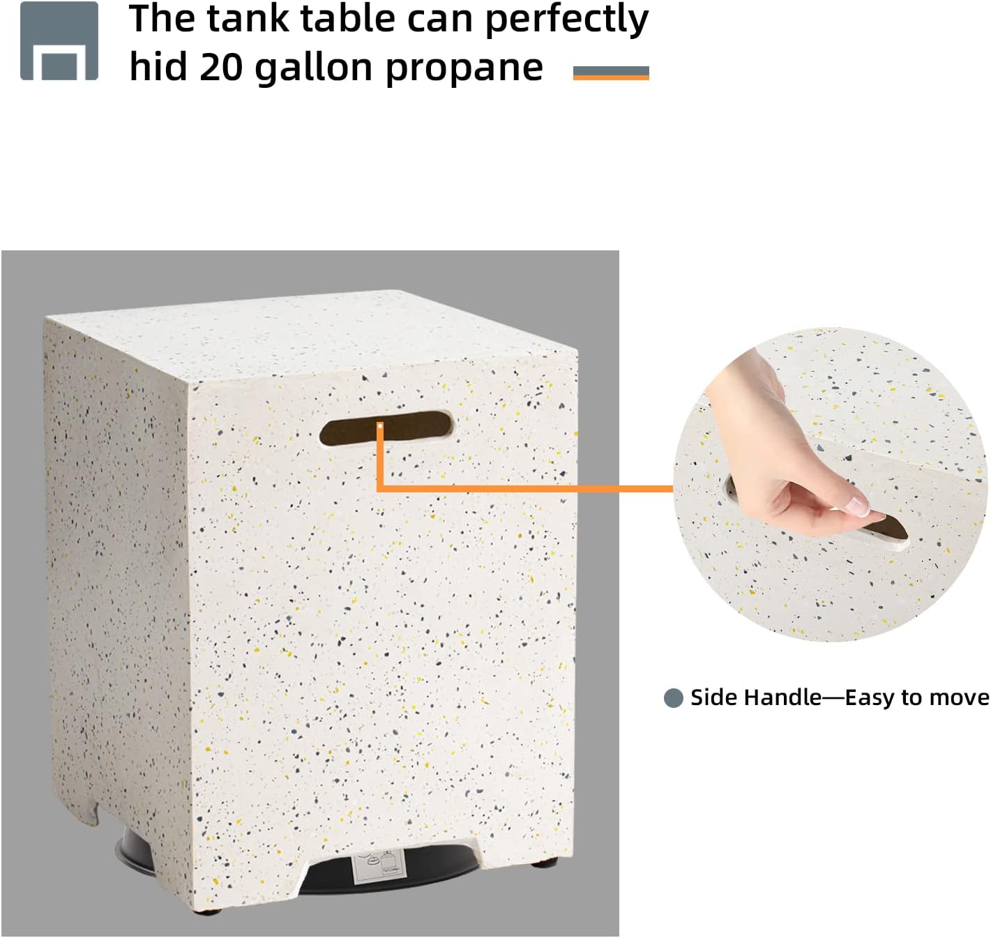 HOMPUS Outdoor Propane Fire Pit 40,000 BTU 42-inch x 17-inch Round Concrete Gas Fire Table Outside Smokeless Firepit with Tank Cover,Wind Gurad,Lava Rocks and Rain Cover for Garden,Deck,Backyard