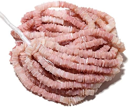 Pink Opal Heishi Beads, Peruvian Pink Opal, Spacer Beads, 6mm Beads, 16 Inches Full 3 Strands