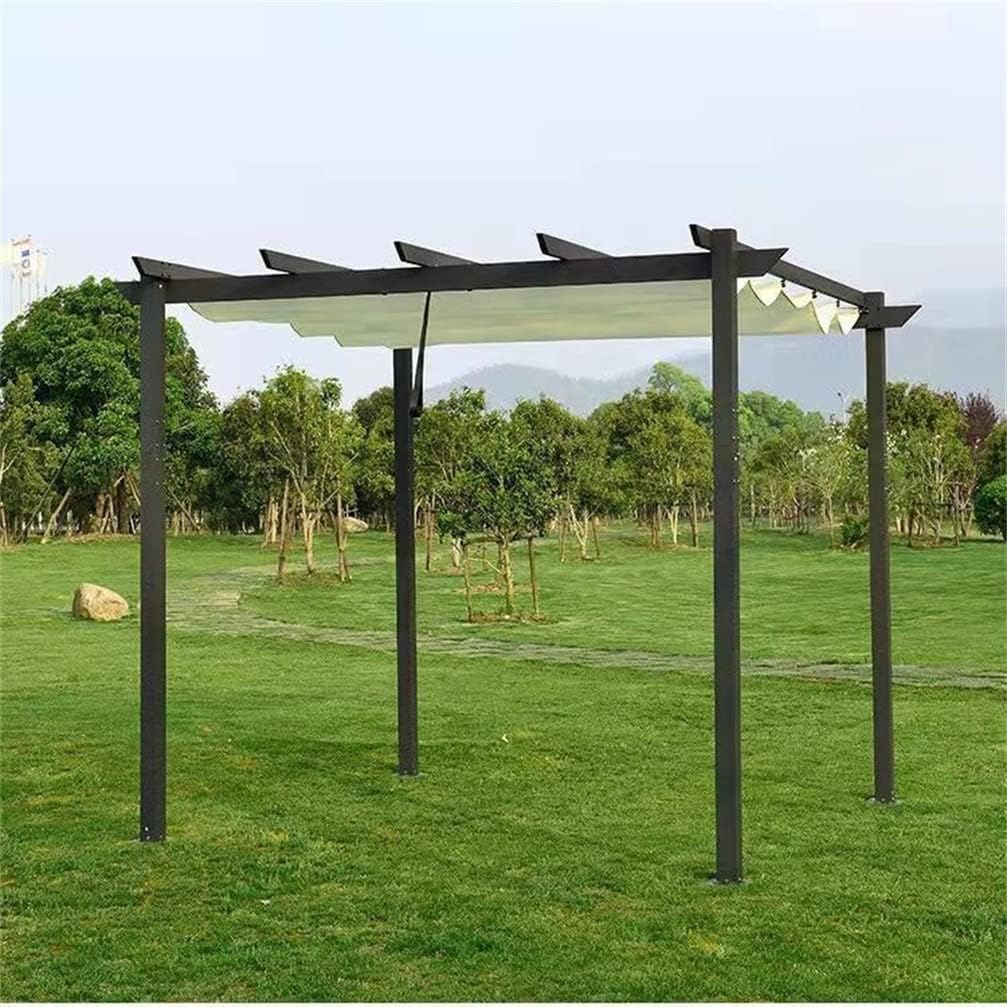 HOTRA Pavilion Pergola Metal Garden Canopy with Aluminum Frame Sunshade Sun Canopy Waterproof Stable Winterized for Terrace and Porch (Color : White, Size : 3x4M)