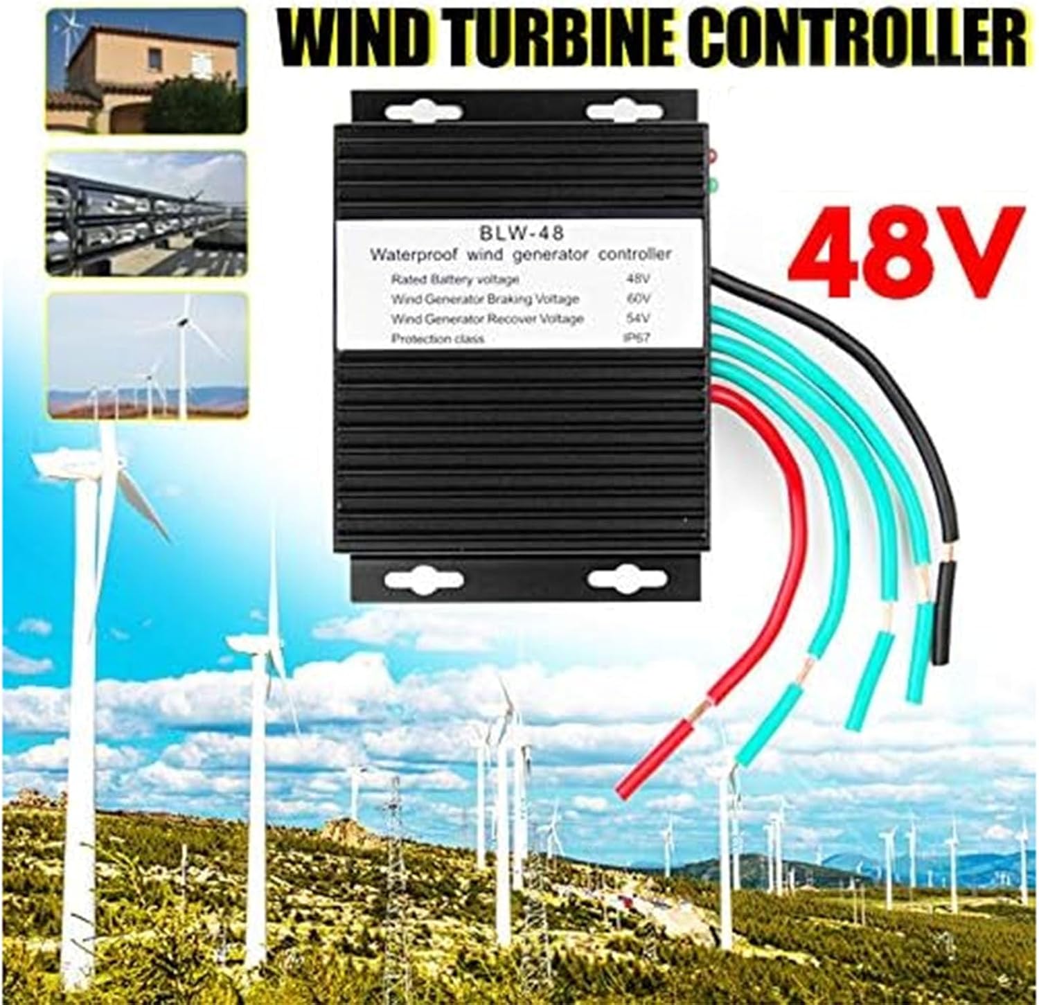 220V,HYZHANHONG 6000W 12V 24V AUTO 48V Wind Turbine Charge Controller, Wind Power Generator MPPT Controller for Wind and Solar Energy Systems