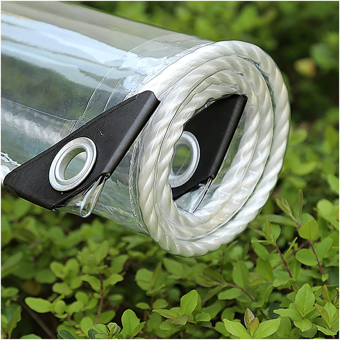 Heavy Duty Clear Tarps, PVC, 0.35mm Thick,Transparent Waterproof Tarpaulin with Metal Grommets, Windproof, Dustproof, Cold resistant, Anti-tear, for Greenhouse Balcony Garden (3x5m/9.8x16.4ft)