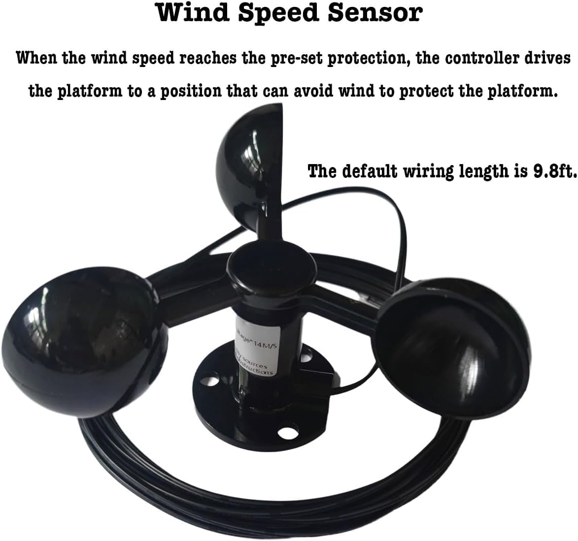 Dual Axis Solar Tracker Controller, Automatic Sun Tracking Controller, Solar Panel Solar Tracking System Control Kit with Sunlight Sensor, Wind Speed Sensor, 2 Limit Sensor, Remote Control
