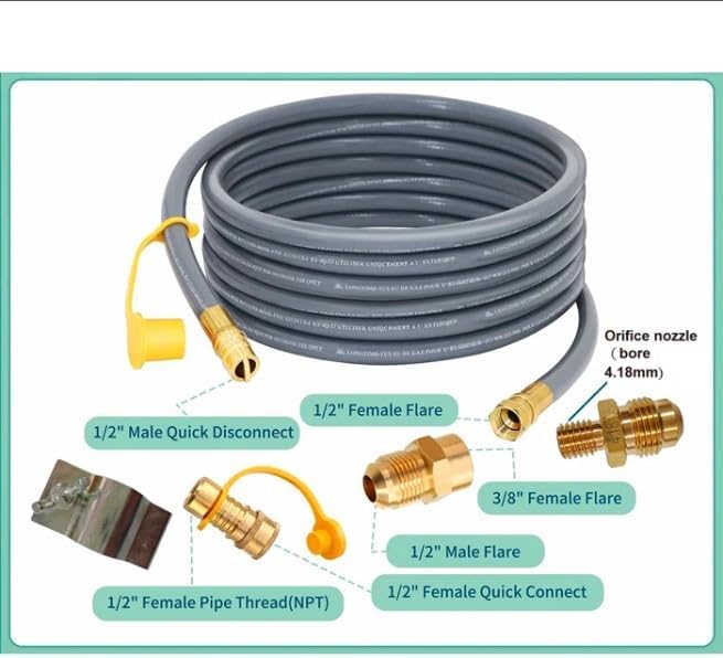 Living Source International Fire Pit Natural Gas Conversion Kit, Gray