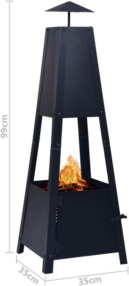 Outdoor Outdoor Wood Fire Pit Small Bonfire Pit Steel Fire Pit for Patio Camping Backyard Deck Picnic Porch,Fire Pit Black 13.8