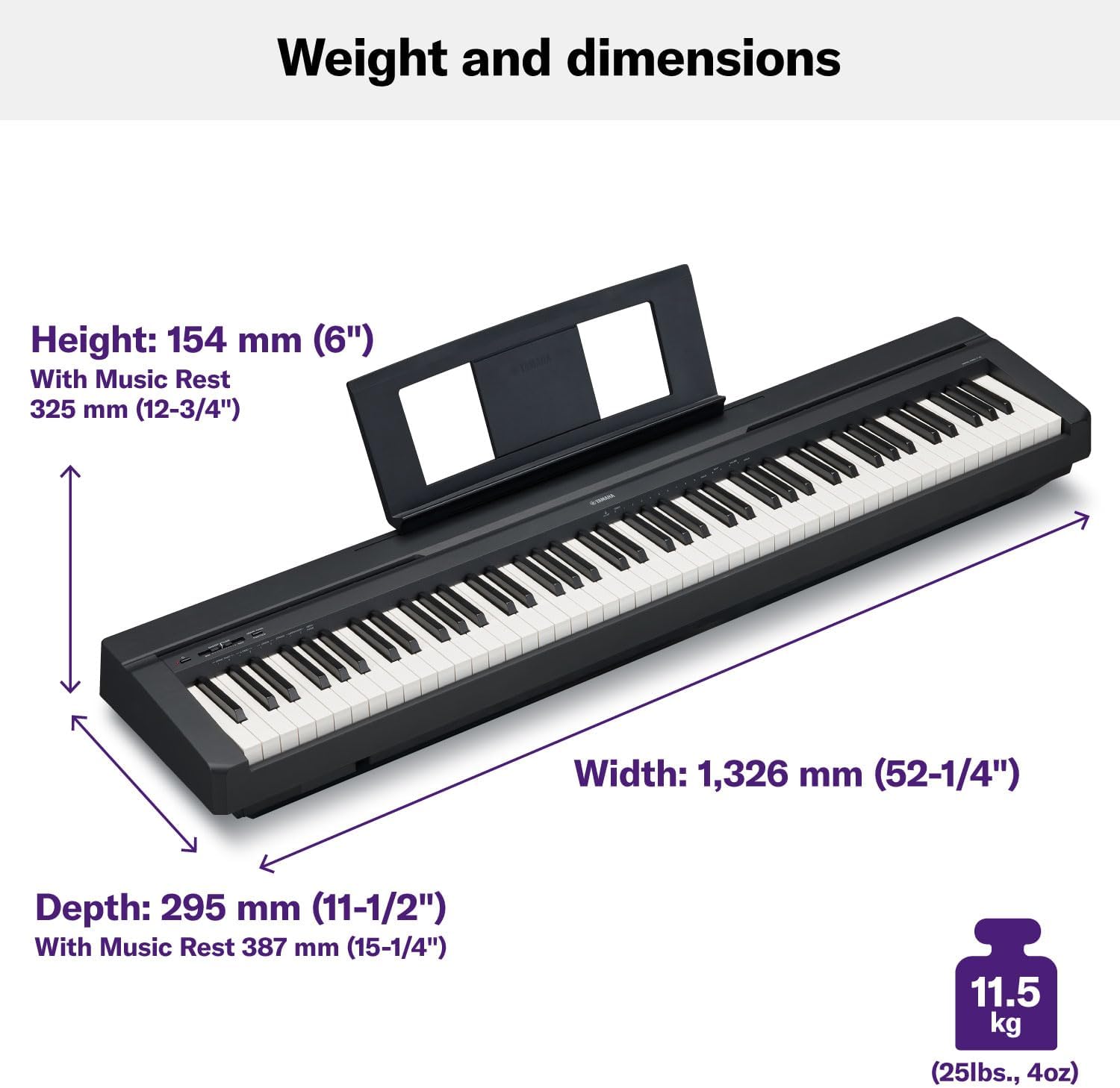 YAMAHA P71 88-Key Weighted Action Digital Piano with Sustain Pedal and Power Supply (Amazon-Exclusive)