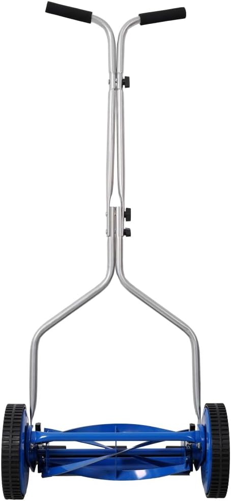 14” Push Lawn Mower – Quiet Reel Mower with Adjustable Cutting Height, Lightweight Manual Grass Cutter for Home Garden