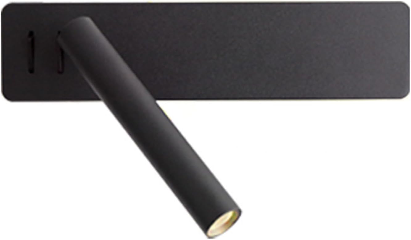 LED Wall Light, LED Wall Reading Lamp for Bedroom Hotel Night Book Rotation Bedside Sconce Spot Home Lighting Fixture,Modern Wall Lamp(Black)