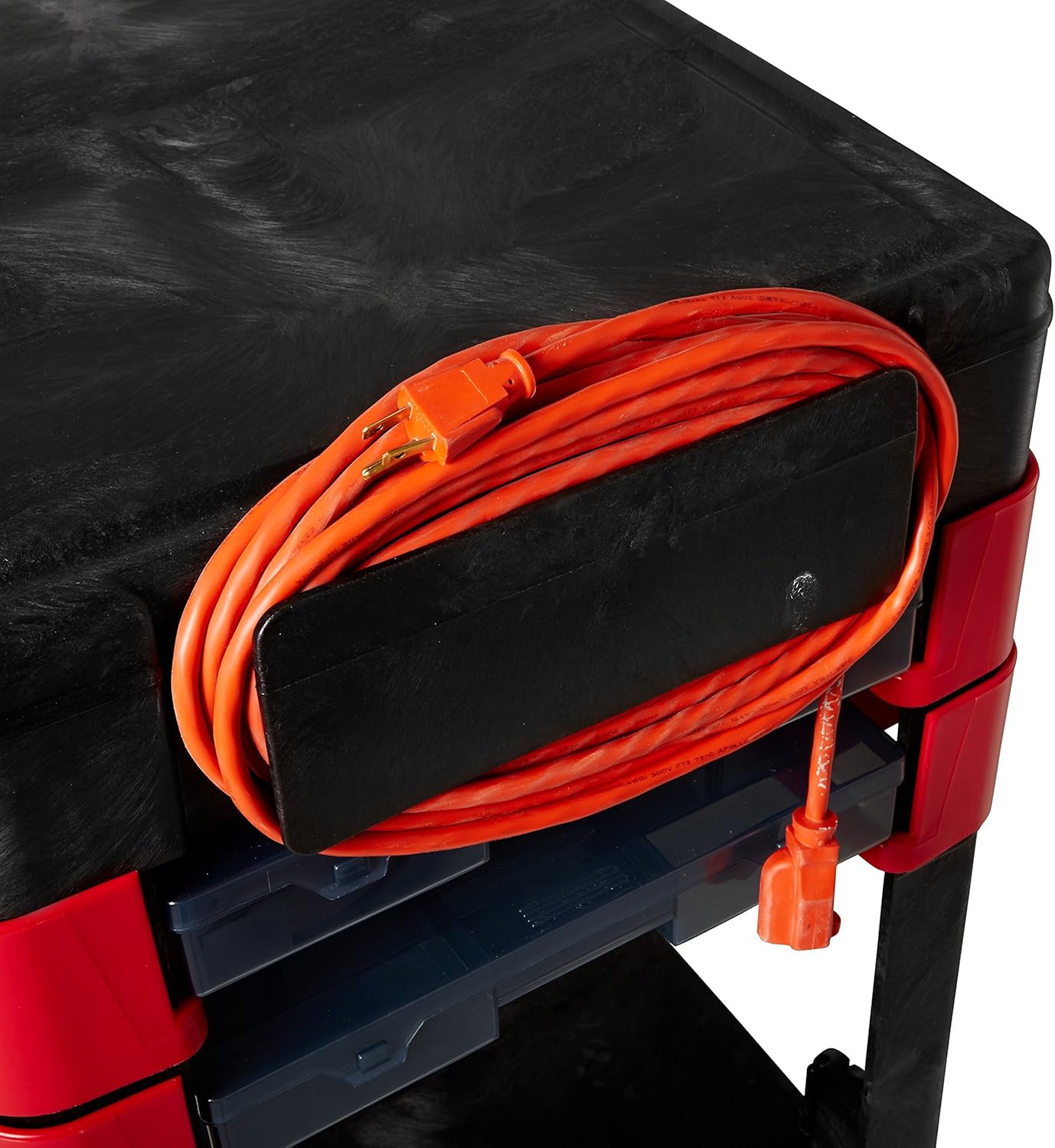 Rubbermaid Commercial Products Trades Tool Utility Cart Mobile Work Station With 2 Parts Boxes and 4 Parts Bins 330 lb. Capacity 5