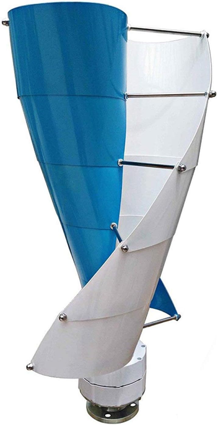 2000W Vertical Spiral Wind Turbine,12V/24V/48V Noiseless Generator Magnetic Levitation Wind Turbine Generator Suitable for Patio Outdoor (Blue)