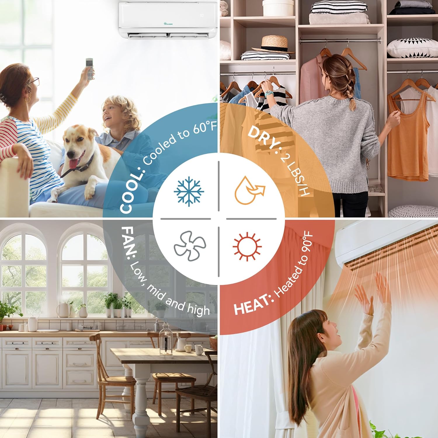 YITAHOME 18000 BTU Mini Split Air Conditioner Heat Pump System, WiFi Enabled 21 SEER2 208-230V Inverter Ductless AC Compatible with Alexa, Cool Up to 1250 Sq. Ft, Complete Installation Kit, 1.5 Ton