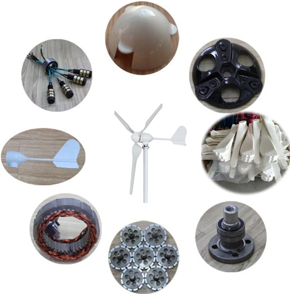 Wind Turbine, Horizontal Energy Wind Generator 1500W Turbine MPPT Controller 12v 24V 48V Low Noise Medium Windmill Household Small(MPPT Controller,12V)