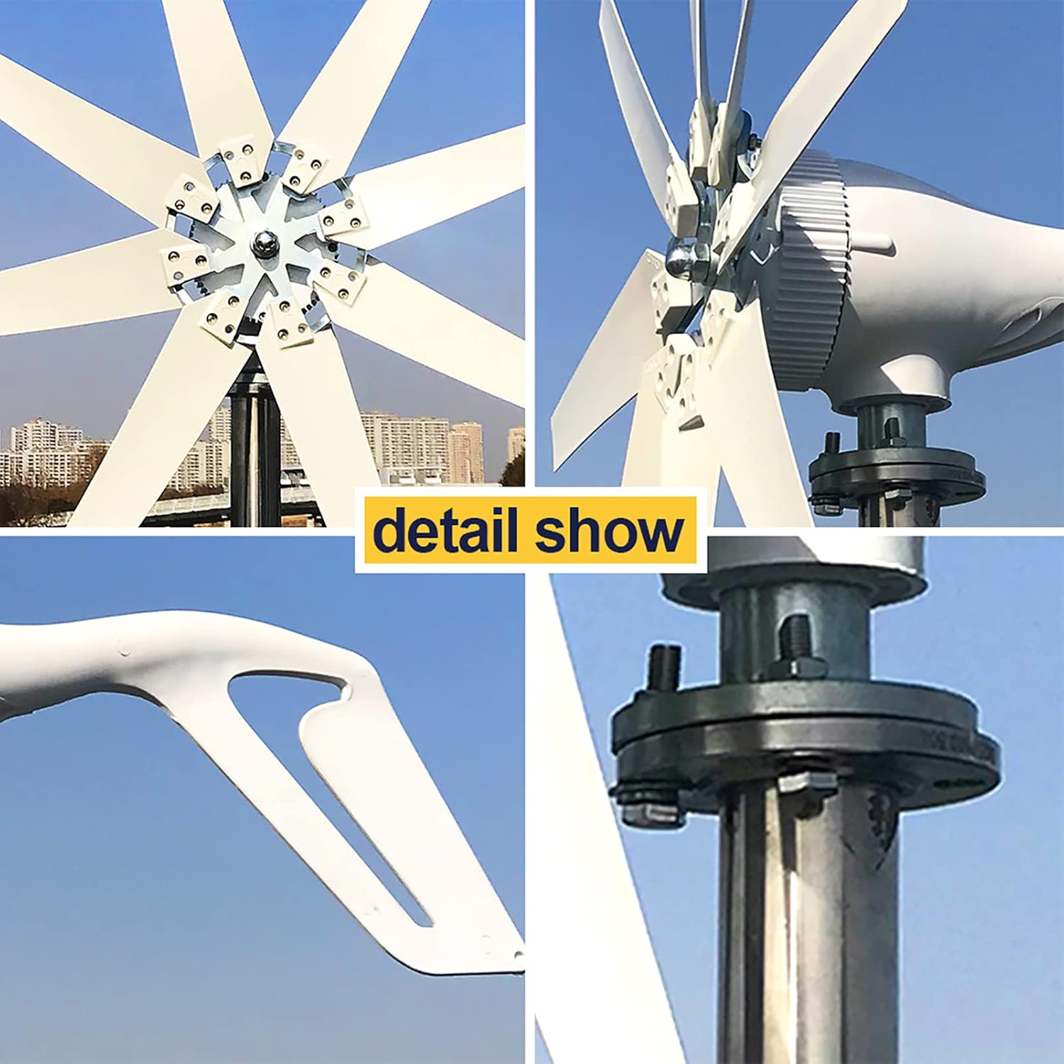 8 Blade Horizontal Home Wind Turbines, 8000W 12V 24V 48Volt Wind Generator Power Windmill Energy Turbines (with Charge Controller)