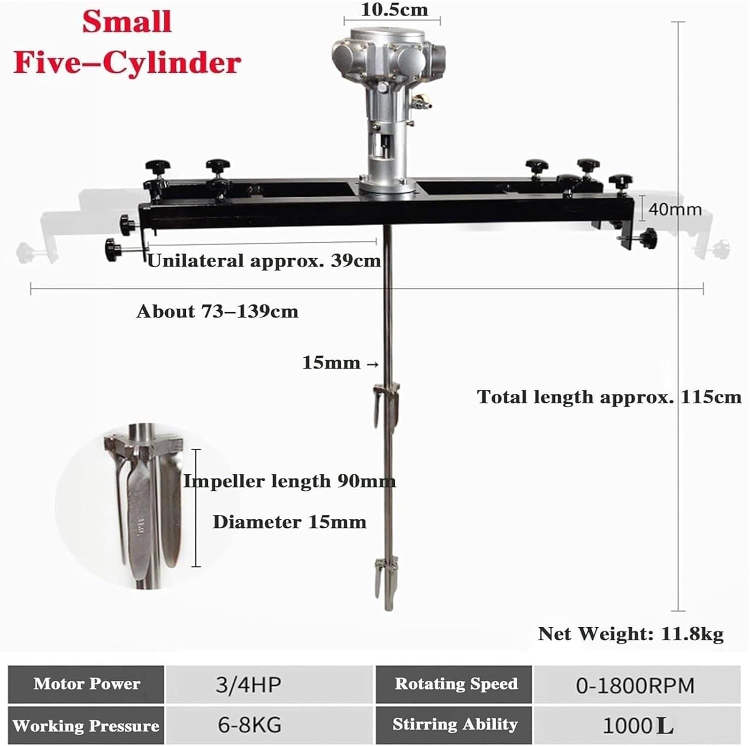 Pneumatic Bracket Mixer - Automatic Paint Mixer Machine with Retractable Impeller for Paint Coating Materials
