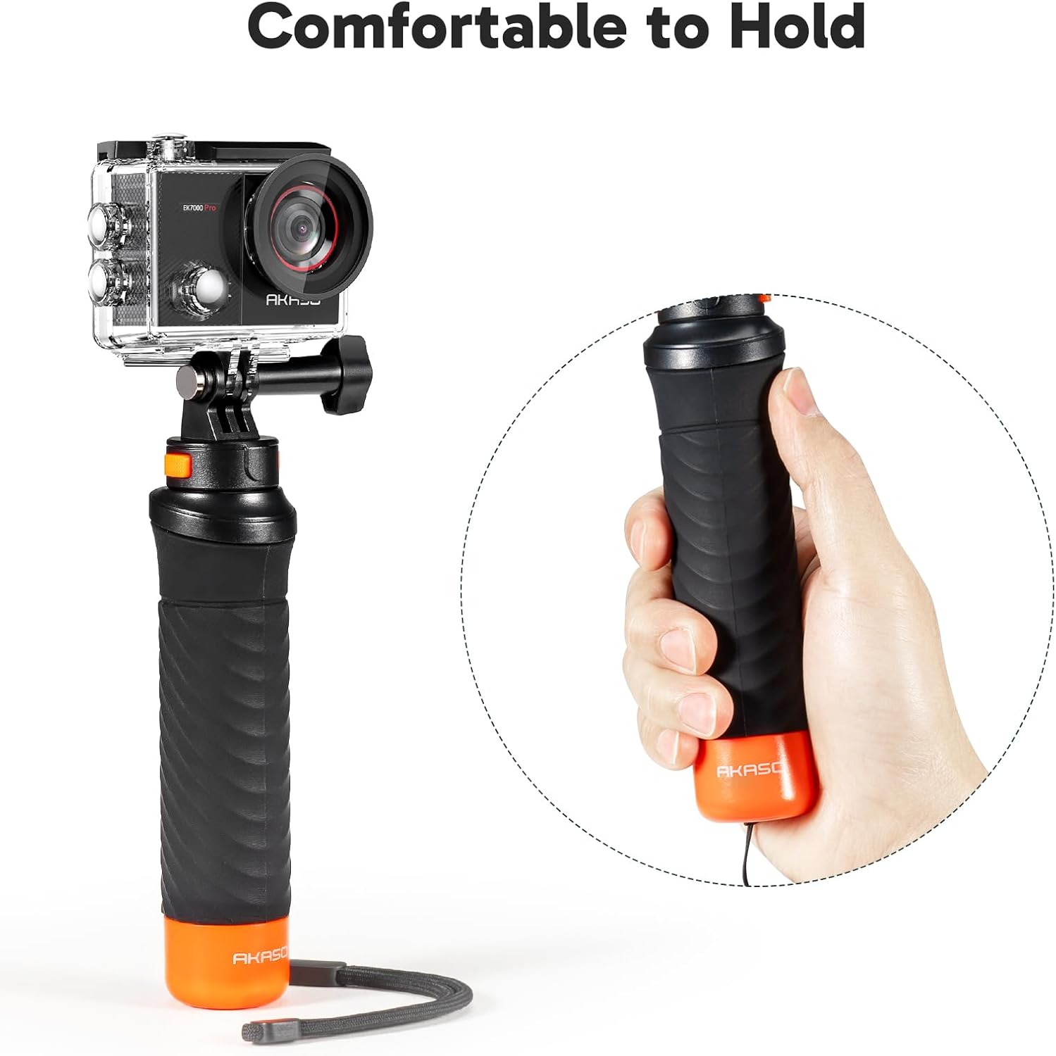 AKASO EK7000 Pro 4K30 Action Camera with Touch Screen EIS 131FT Waterproof Underwater Camera 5X Zoom Remote Control with Waterproof Floating Hand Grip Bundle and Carrying Case Accessories Kit Bundle