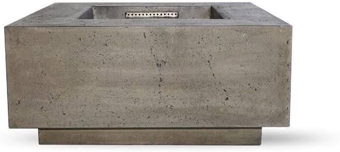 Lakeview Cascata Bay 2 36-Inch Natural Gas Square Fire Pit Table - Pewter - SCPH-406-4NG