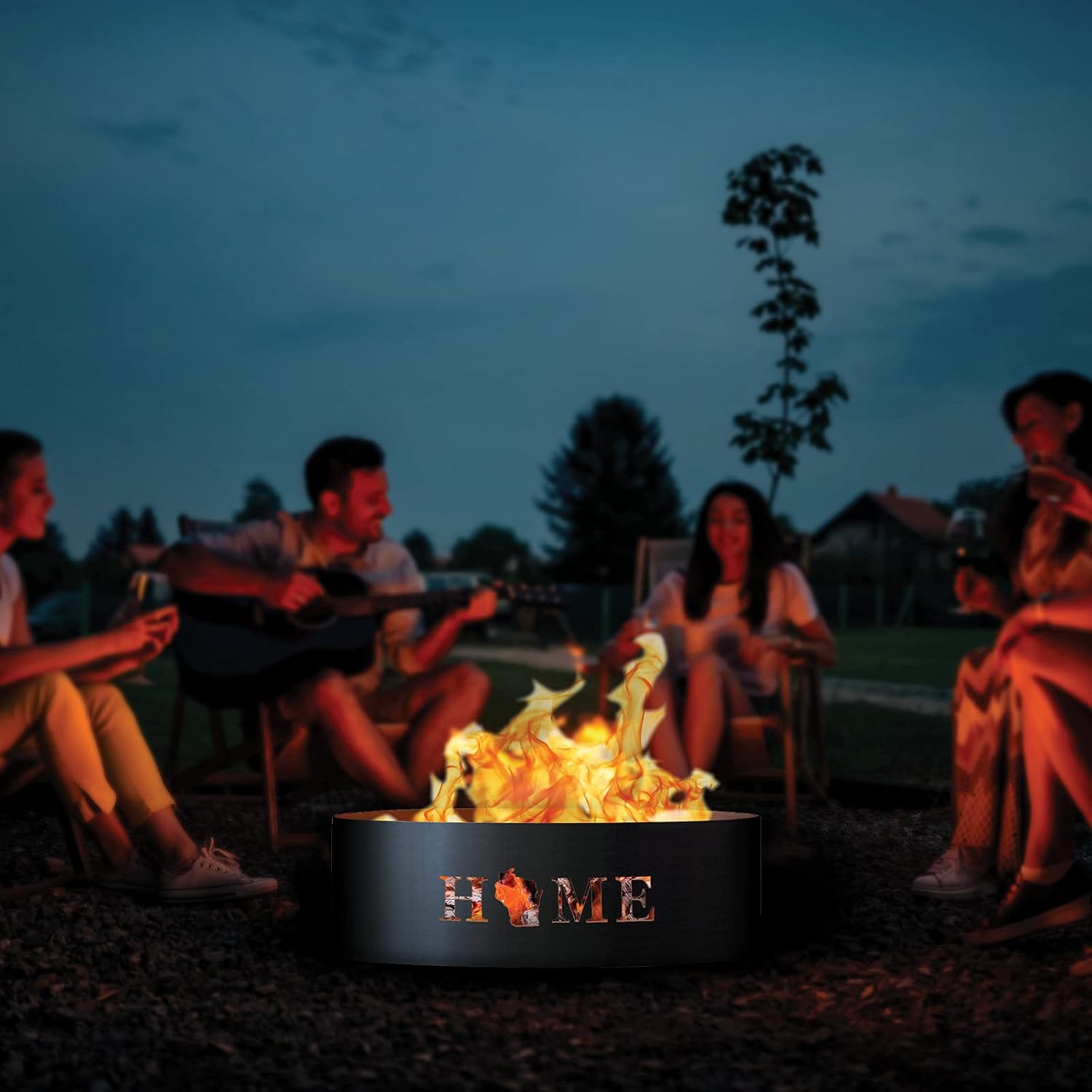 PD Metals HME01748 Home Unpainted 12 in. Tall 48 in. Diameter Outdoor Fire Ring - 48 x 48 x 12 in. - Rustic Black Color