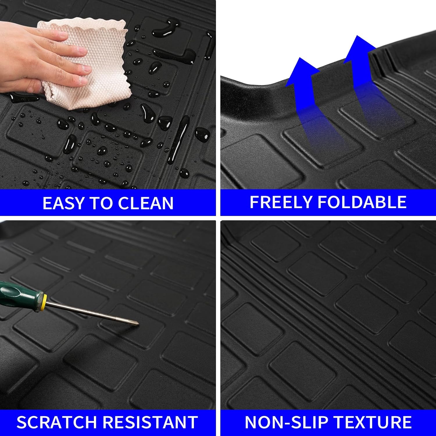 Rongtaod Floor Mats Compatible with 2022-2026 Hyundai Tucson Cargo Mat TPE Trunk Mat Cargo Liner All Weather Back Seat Cover Protectors 2025 Tucson Accessories (Backrest Mats+Trunk mat+Floor Mats)