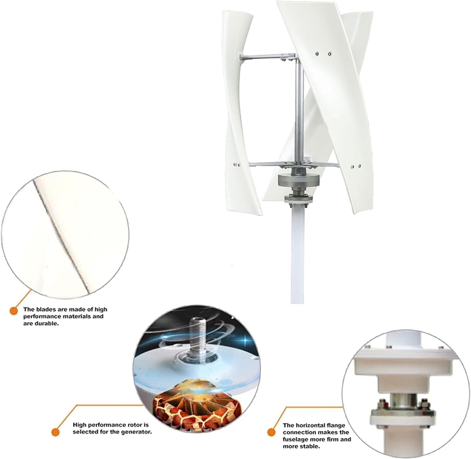 CAJUCA 5000W 3 Blade Low Wind Speed Start Wind Generator,Energy Generator Controller Wind and Solar Power Generation Systems