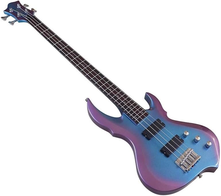 4-String Electric Bass Guitar, 43-Inch Full Size, Neck-Through,24-Fret Rosewood Fretboard,Double Tremolo System