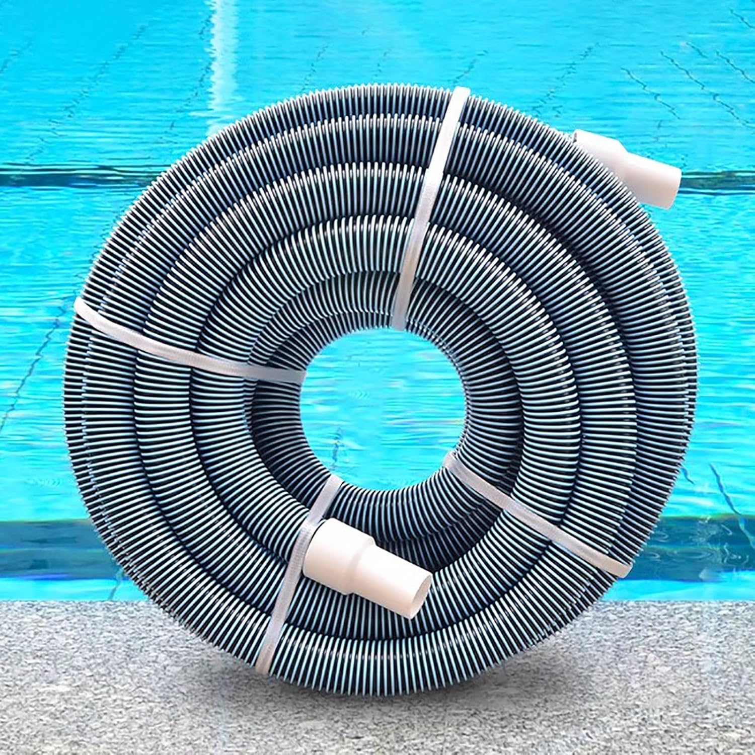 JYHHCYS 1-1/2 Pool Vacuum Hose, 10 15 20 30m Long PE Pool Vacuum Hose for Inground Pools, Leak-Proof Universal Swimming Pool Cleaner Hose with Kink-Free Swivel Cuff(30m/98.4ft)
