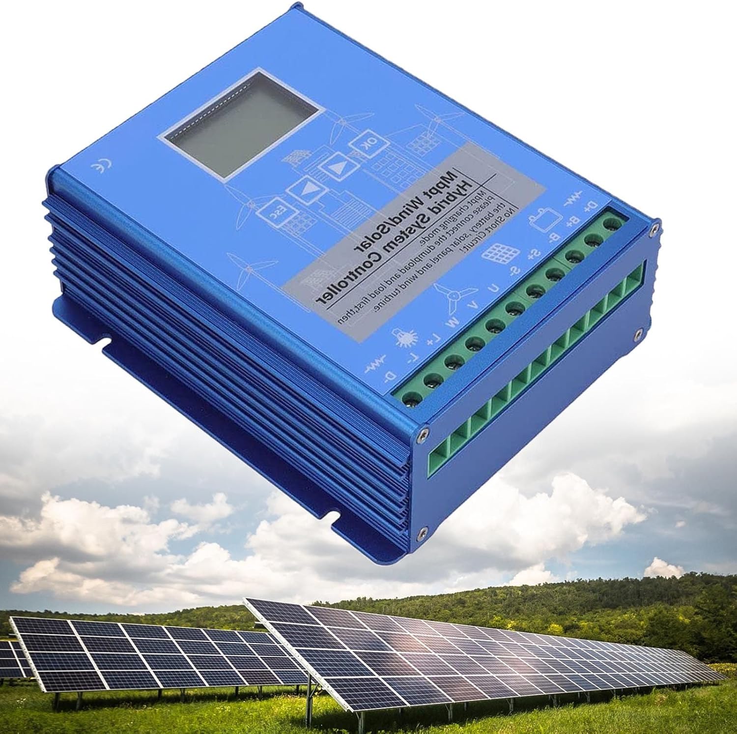 Wind Solar Controller Supercharged MPPT LCD Screen 800W Wind Generator for 24V 48V Battery,Automatically Set Parameters Wind Solar Regulator,12v-12000w