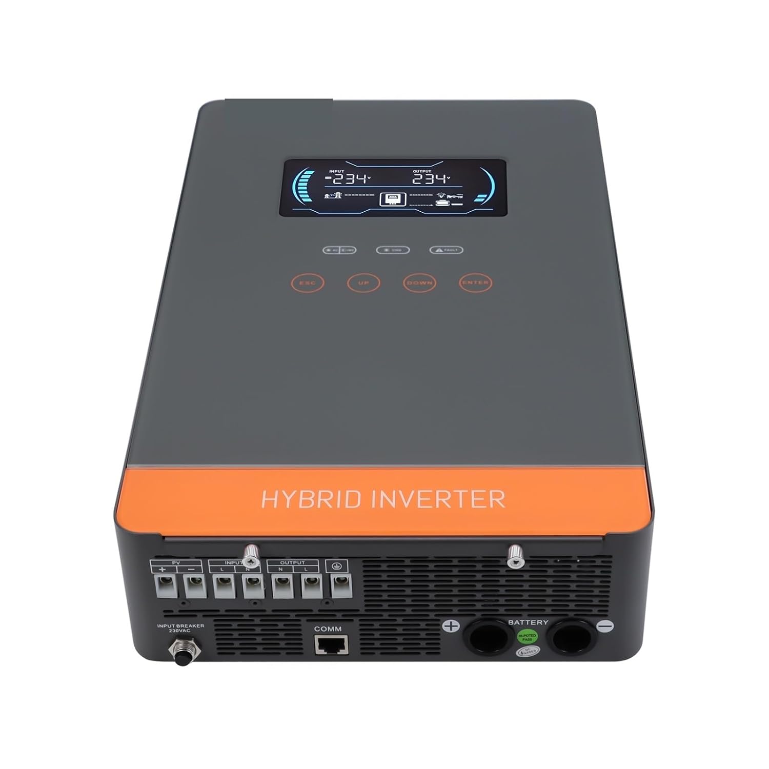 Solar Controller, 4500W 6500W Hybrid Solar Inverter 24V 48V 230VAC Off Grid Inverter with MPPT 150A Solar Charr 6.25 Inch Touch Button(4500W 24V,with WiFi)