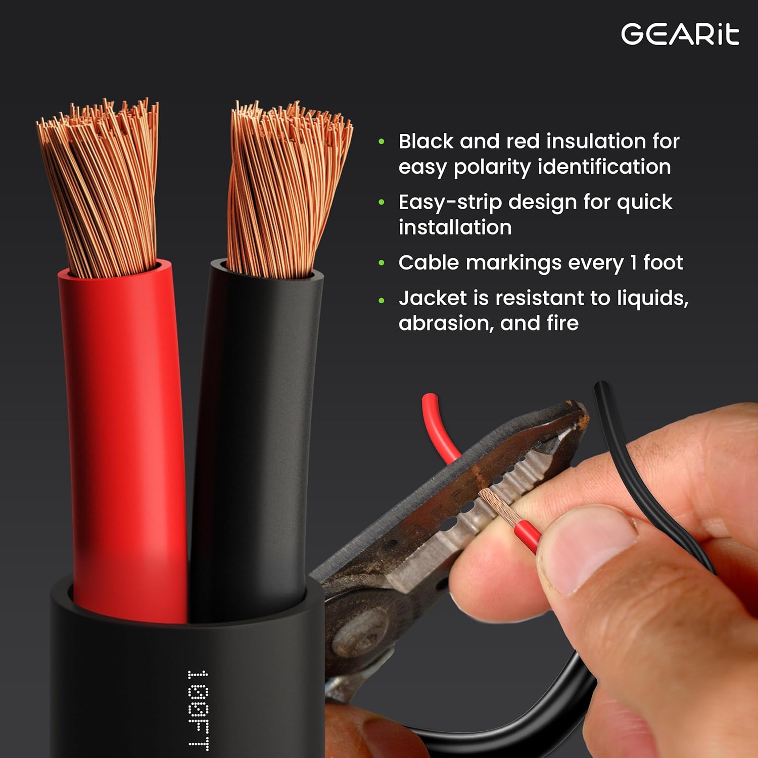 GearIT 14/2 Speaker Wire (250 Feet) 14AWG Gauge - Outdoor Direct Burial in Ground/in Wall / CL3 CL2 Rated / 2 Conductors - OFC Oxygen-Free Copper, Black 250ft