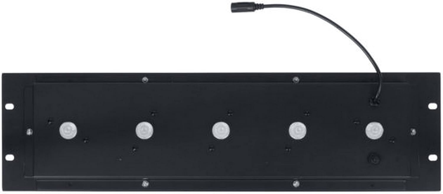 Lowell RPL-T3 Top-Mount Rack Panel with LED Lighting; 5-LED Modules, Total 525 Lumens; Pure White Light (6000-6500K); 12VDC, 1A Output Power Supply; Push Button On/Off Switch
