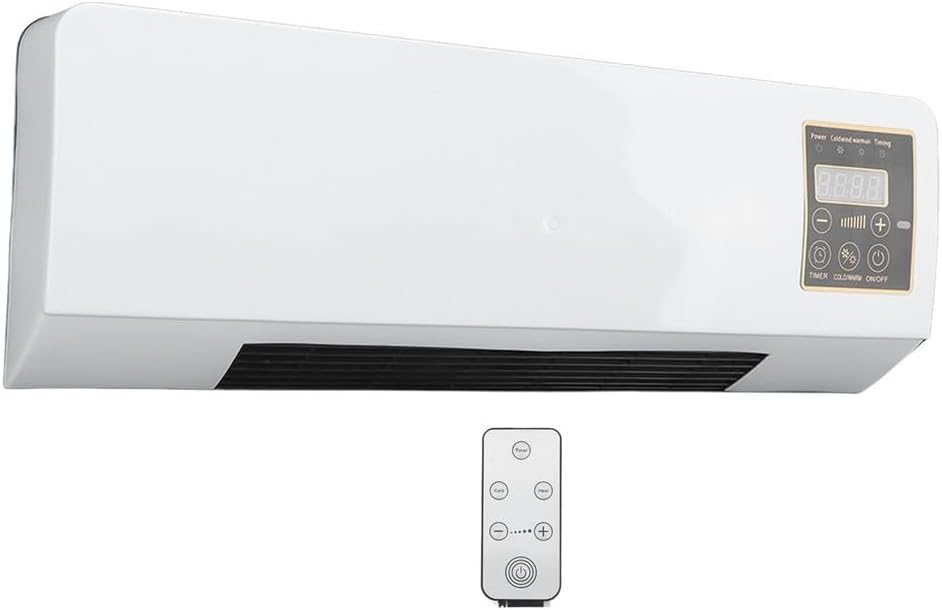 Wall Mounted Heating Machine, Mini Nature Fan and Heating Wall Mounted Fan, Low Noise Touch Control Small Air Heater Machine for Indoor Outdoor (Style 4)