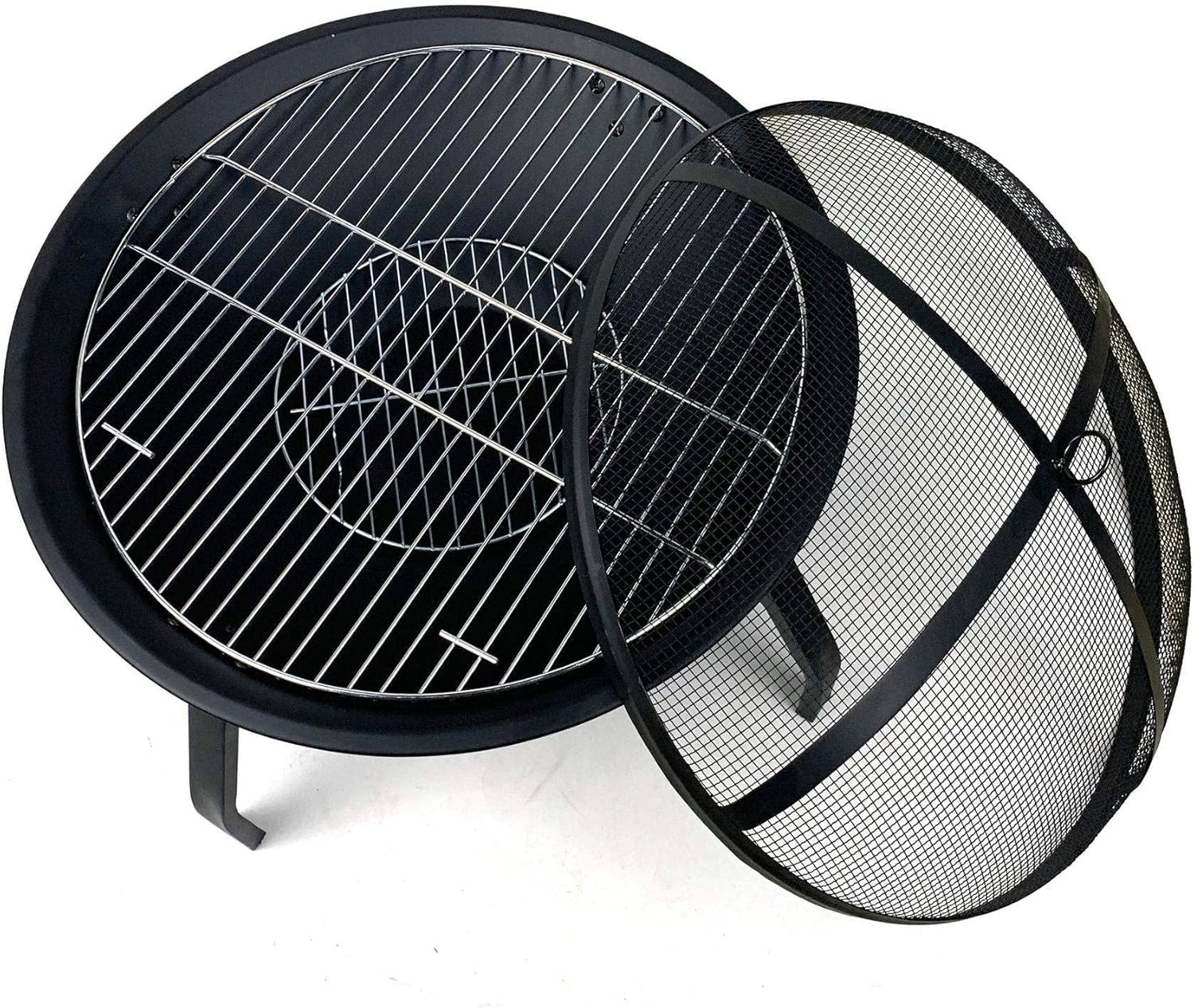 Portable Fire Pit for Outside Use,Outdoor Wood Burning Fire Pit,Large 30 Inch Round Patio Fireplace with Durable Spark Screen