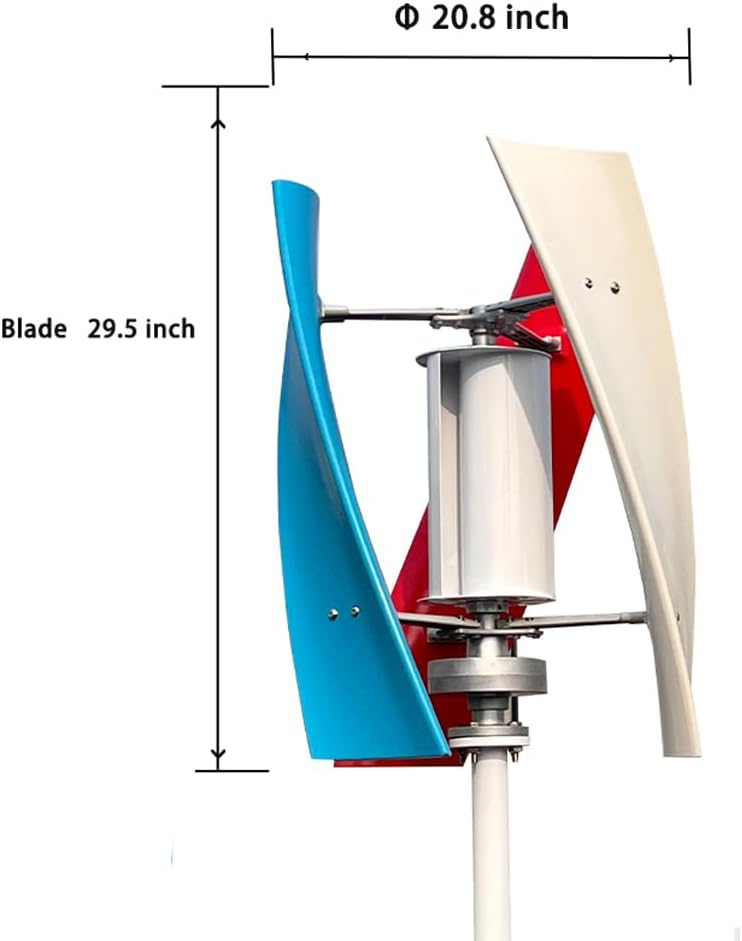 Vertical Wind Mill Turbine Power,5000W 3 Blades 12V 24V 48V Efficiency Wind Turbine Generator with MPPT Controller for Home Use