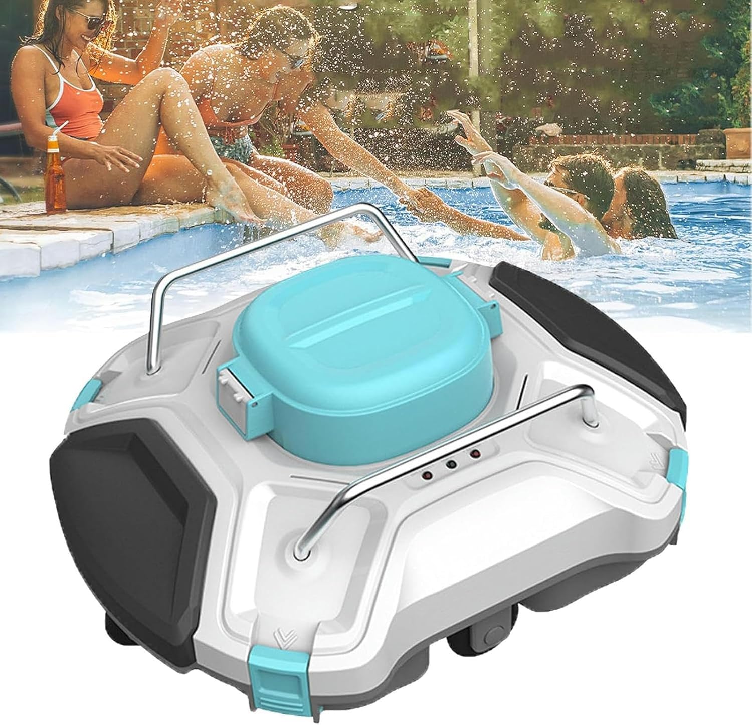 Cordless Robotic Pool Cleaner, Intelligent Sport Robotic Cleaner Automatic Pool Vacuum with 18. Mins Runtime & Powerful Motors, Underwater Cleaner Ideal for Inground Pool
