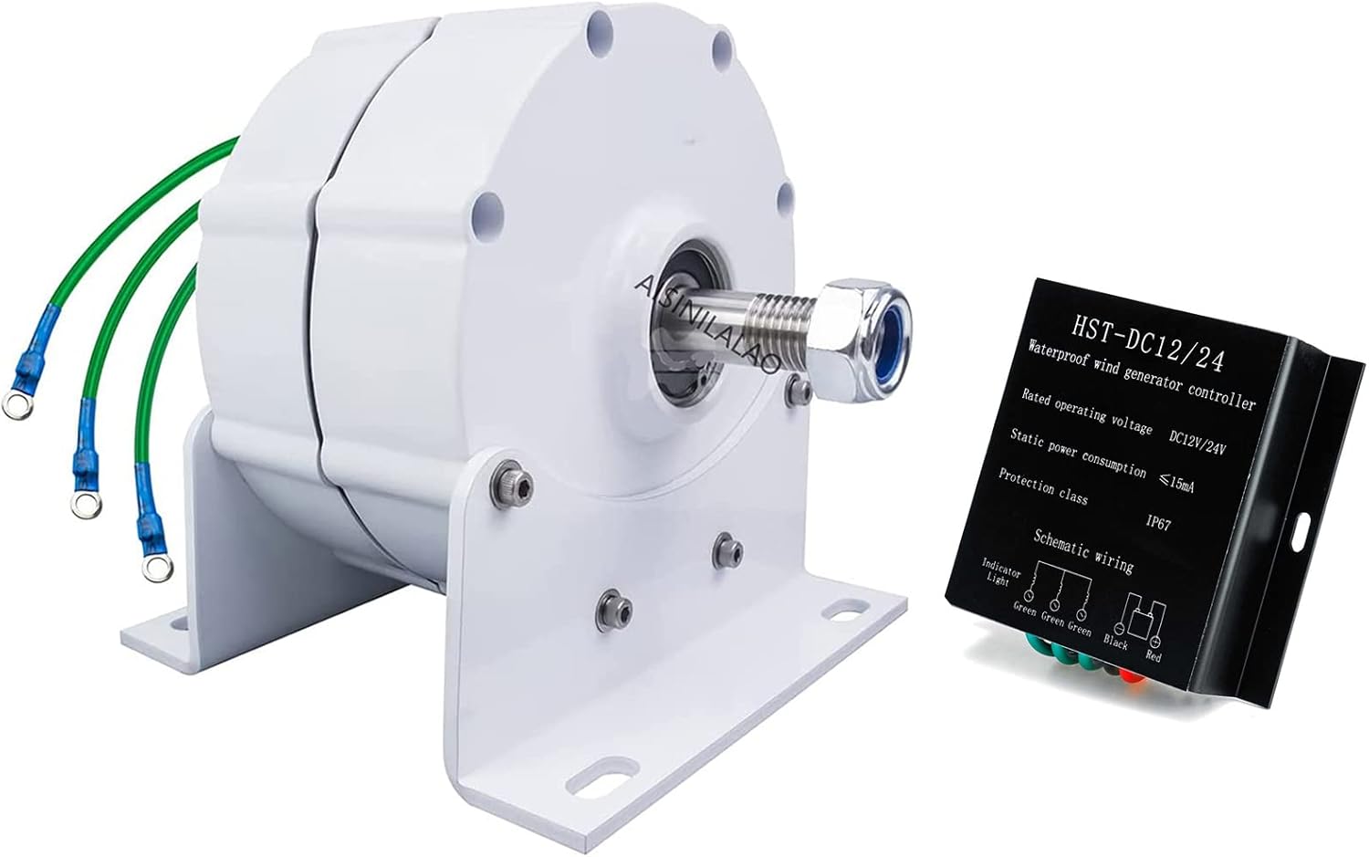 10000W Wind Turbine Vertical Axis Permanent Maglev Generator, 3 Phase AC Alternator for Vertical Wind Turbine Generator (with Base)